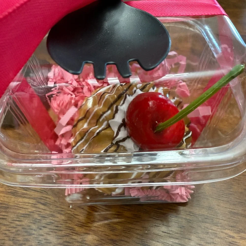 Mini Faux Bundt Cake With cherry in Gift Box